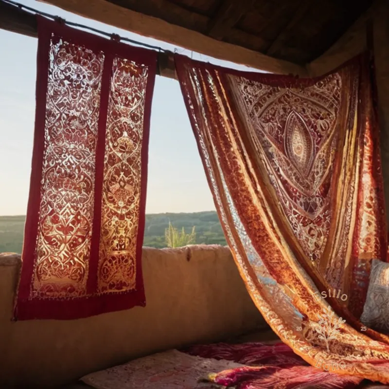 A bohemian-inspired textile made from organic cotton being stitched lovingly.