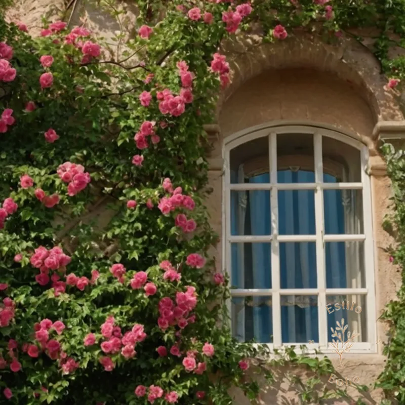 A beautiful blooming trellis or climbing plant background.