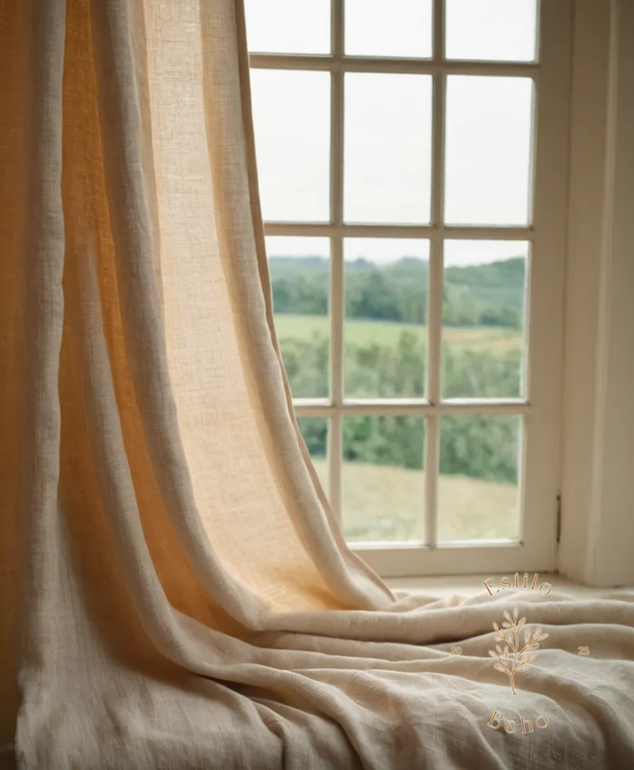 A serene, organic cotton textile in soft, natural light tones.
