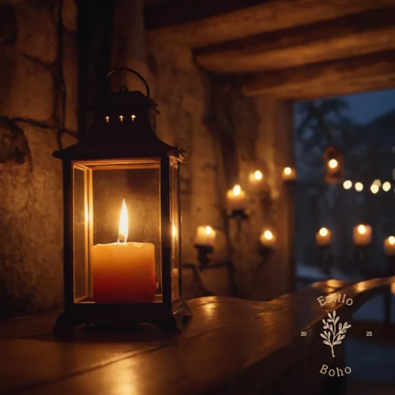 Luminous candles and lanterns creating a enchanting atmosphere.