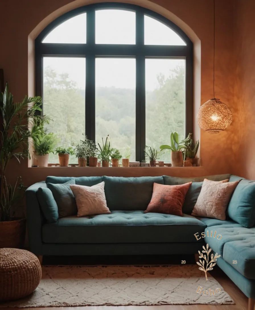 Soft, bohemian-inspired lighting settings and calming colors promoting relaxation.