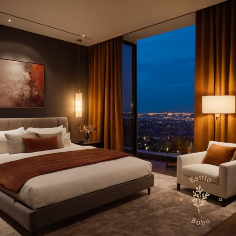 A beautiful room with indirect lighting from stylish lamps and fixtures.