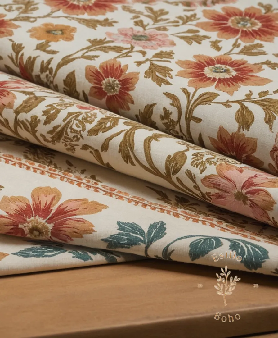 A soft, organic cotton fabric with digital boho print.