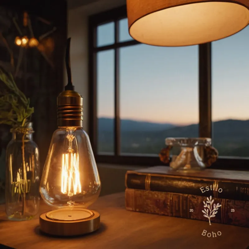 A stylish bohemian minimalist lamp with various light bulb options.