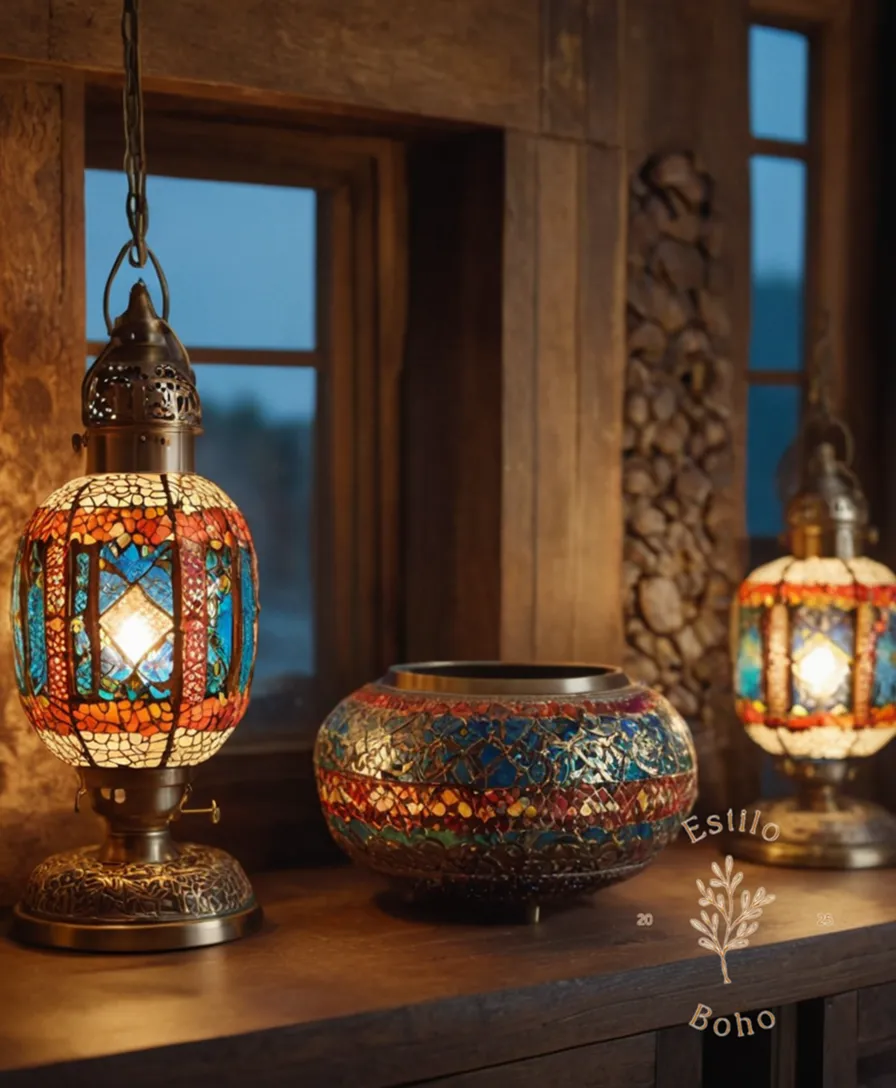 3-4 bohemian-inspired lamps at different price points together.