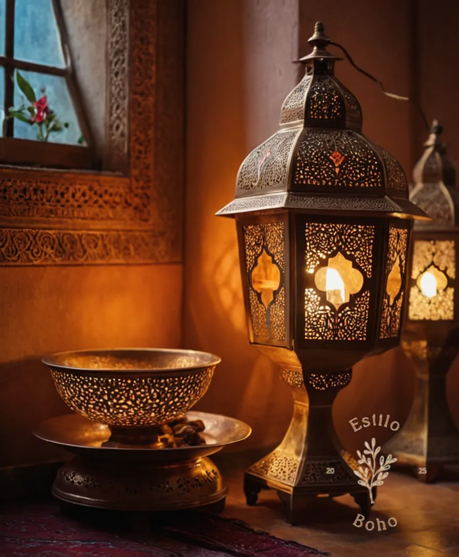 Moroccan foot lamps in eclectic, unique arrangement settings.