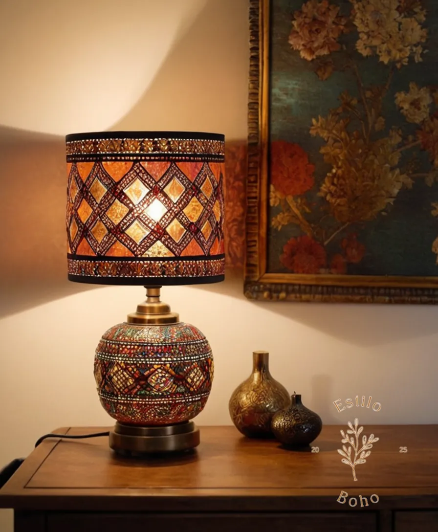 3 stylish, adjustable bohemian table lamps.