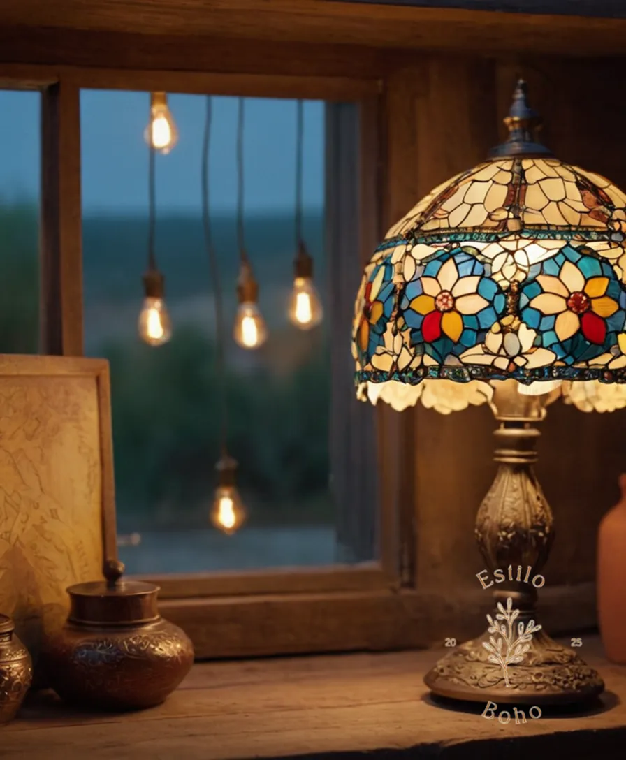 2-3 bohemian-inspired recycling projects transformed into charming lamp designs.