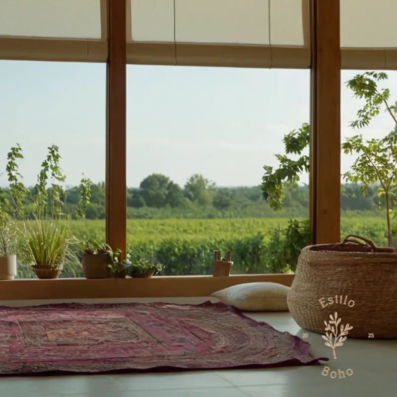 Organic textiles or a calm, natural setting with eco-friendly products.