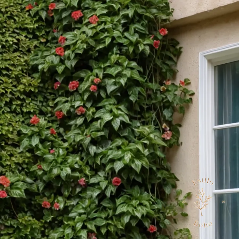Climbing plants growing on different types of support.