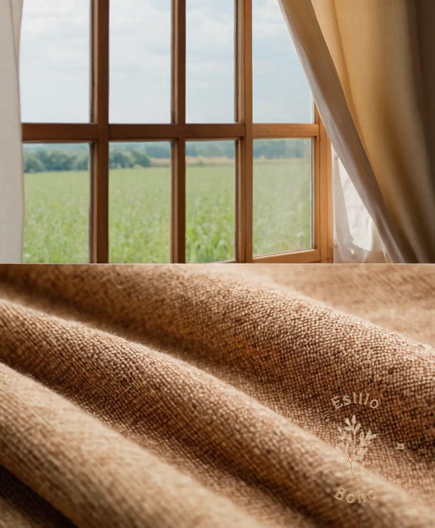 A contrasting split-screen of organic and conventionally grown cotton fabrics.