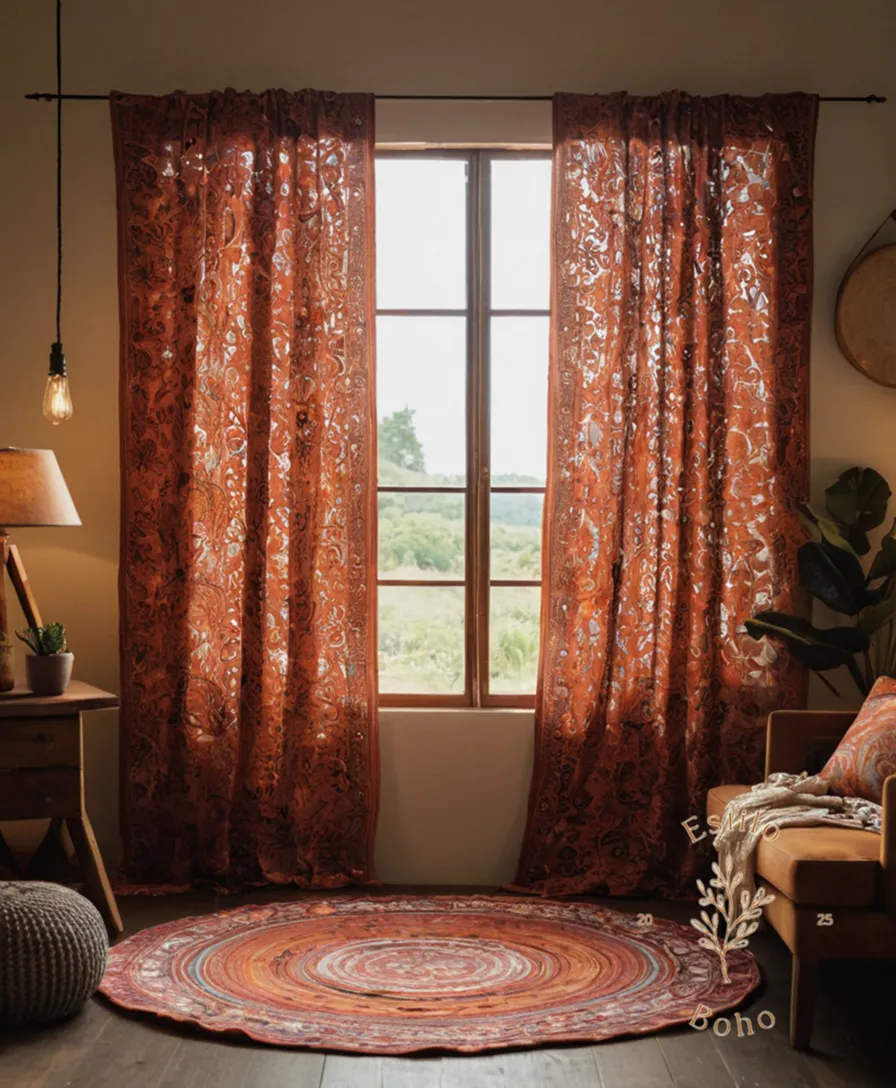 100% organic cotton fabric being used to create bohemian-inspired crafts.