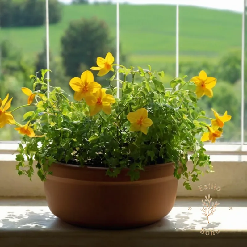 vines in a pot, blooming flowers are absent.