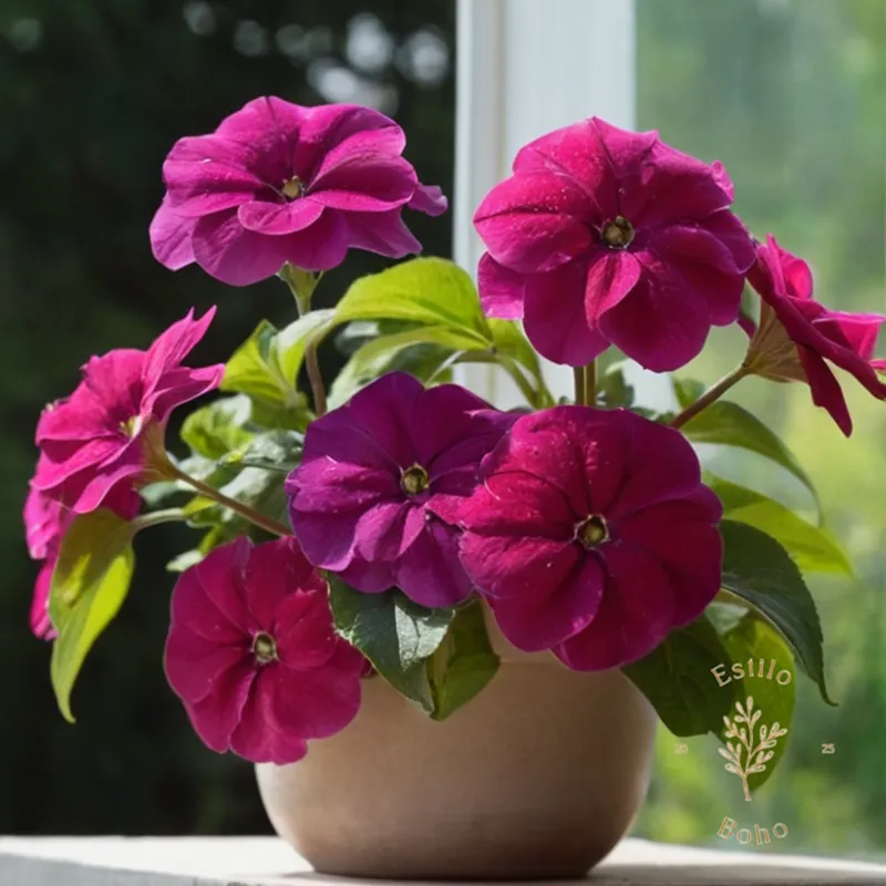 A colorful garden bloom, specifically glicinias, being pruned by hand.