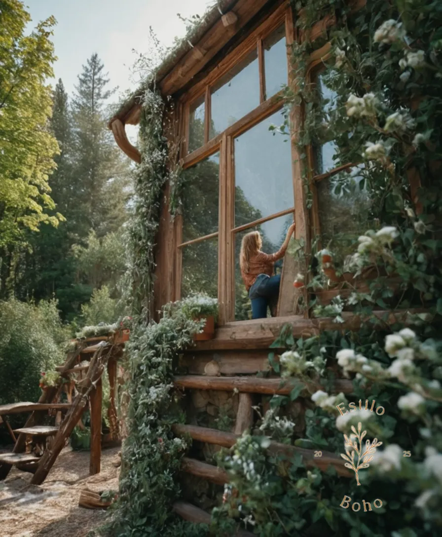 an entwined, frost-resistant climber thriving in an outdoor bohemian setting.
