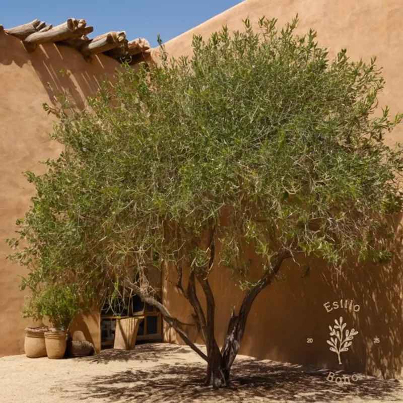 A drought-resistant climber plant thriving in a rustic, arid landscape.