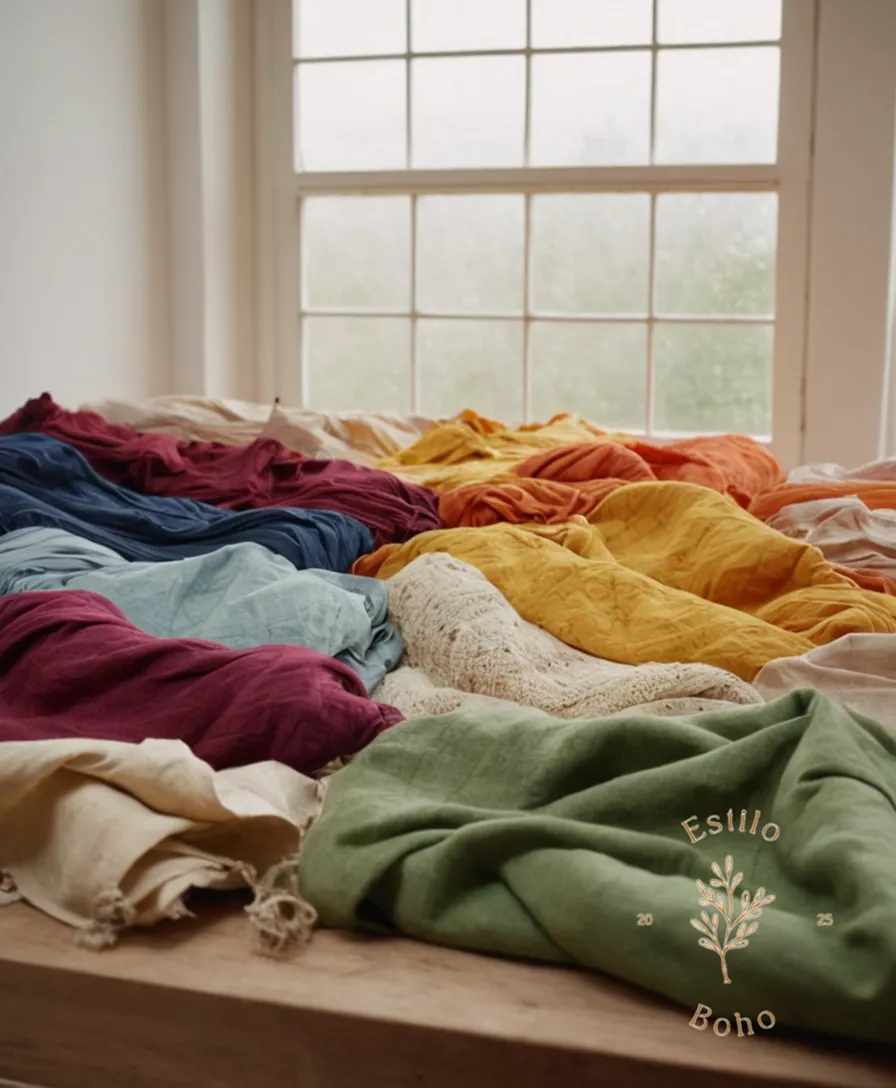 Organic cotton fabric scraps being transformed into trendy eco-friendly pieces.