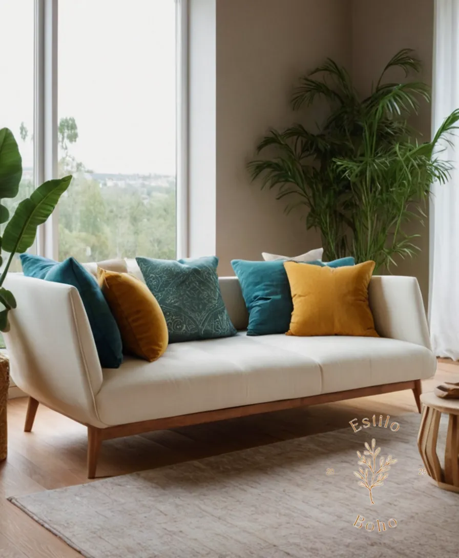 A stylish, ergonomic Boho-style couch model with good posture features.