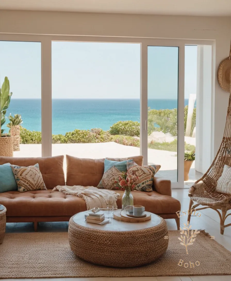 10 stylish beach houses with Boho Chic sofas and decorations.